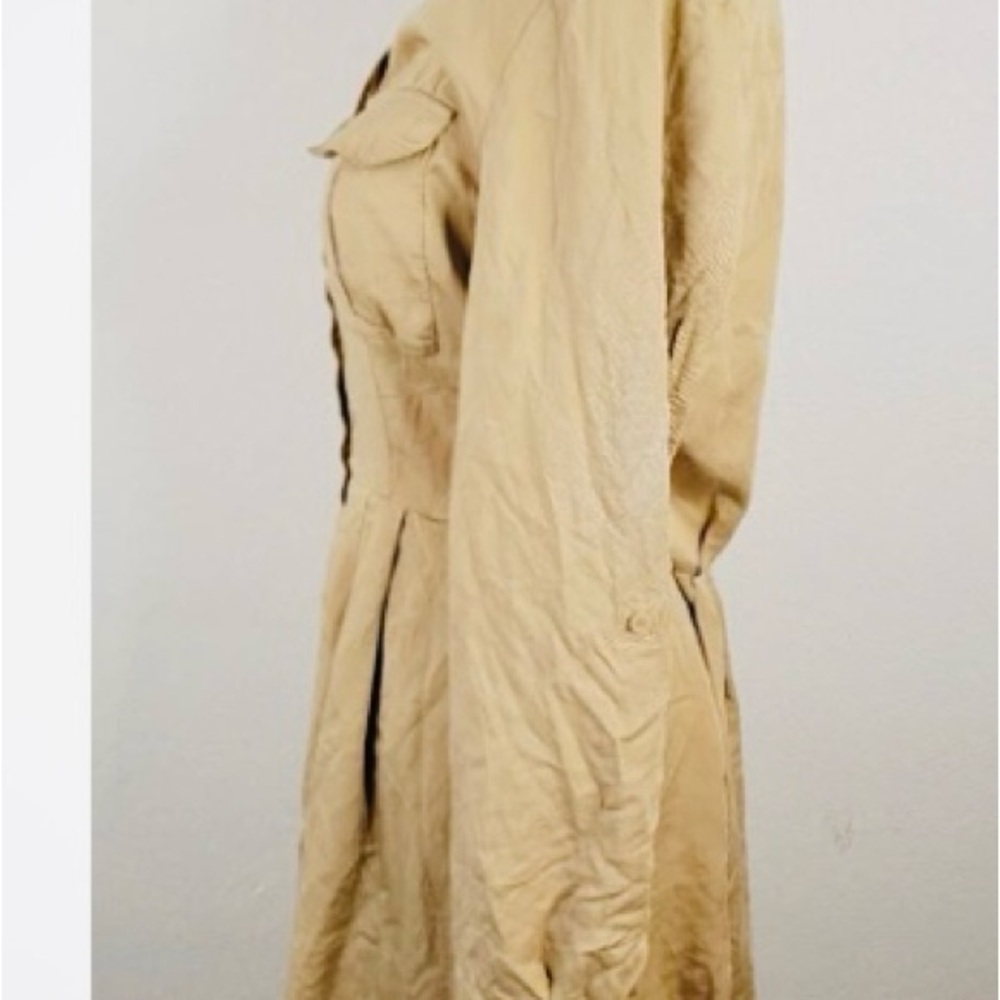 Bebe khaki button down fit and flare dress - Picture 6 of 6